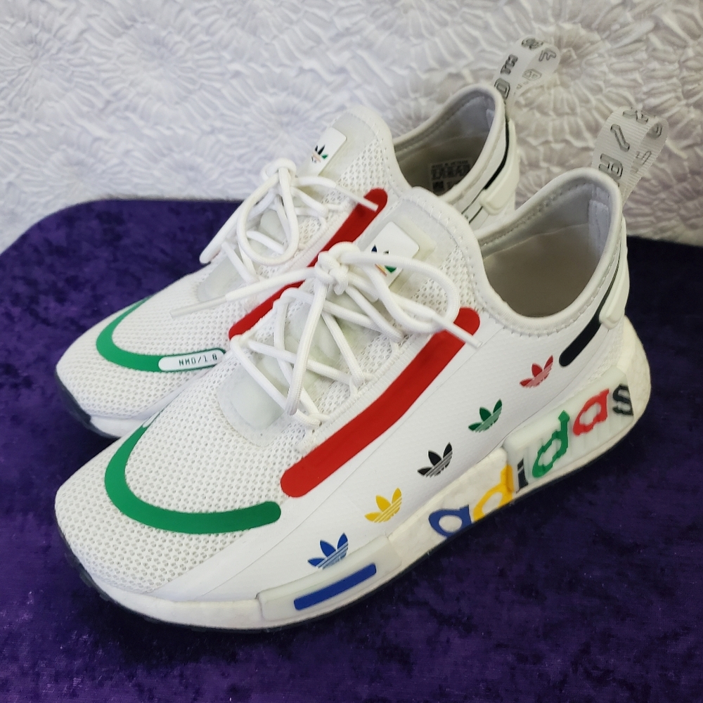 Adidas NMD R1 Spectoo Boys Shoes Sz 6 Women's 7 multi color